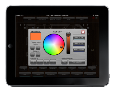 Visualisieung-RGB-LED-Farb-Steuerung-Hausautomation-Farbkreis-Bedienung